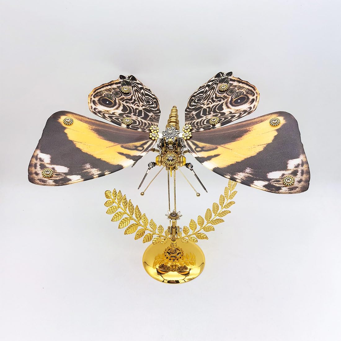 Generic Rompecabezas de metal 3D para adultos, kit de montaje de mariposa de ojo de pavo real steampunk con soporte, rompecabezas mecánico 3D, adorno de insectos, perfecto 2024 (más de 100 piezas)