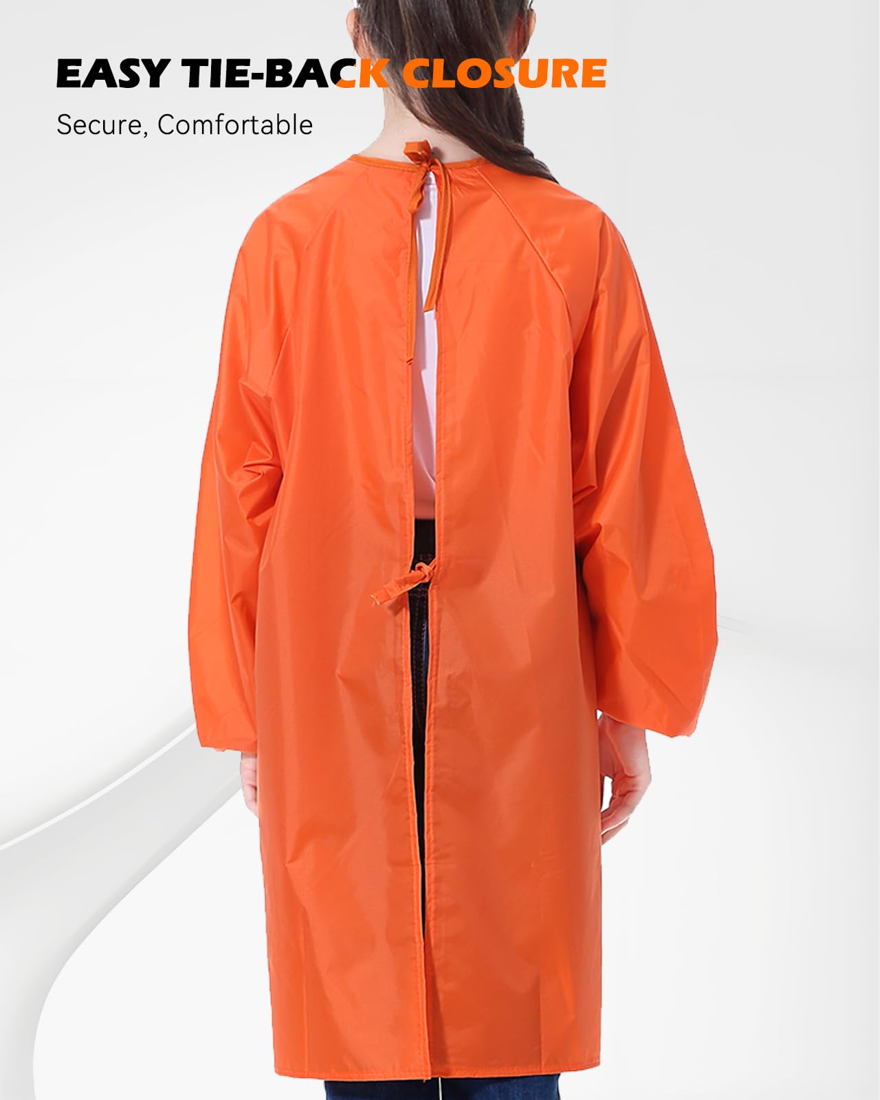 Delantal Infantil De Pintura - Manga Larga Impermeable, Con Bolsillo, Para Niños 6-11 Años, Ideal Para Manualidades Y Cocina
