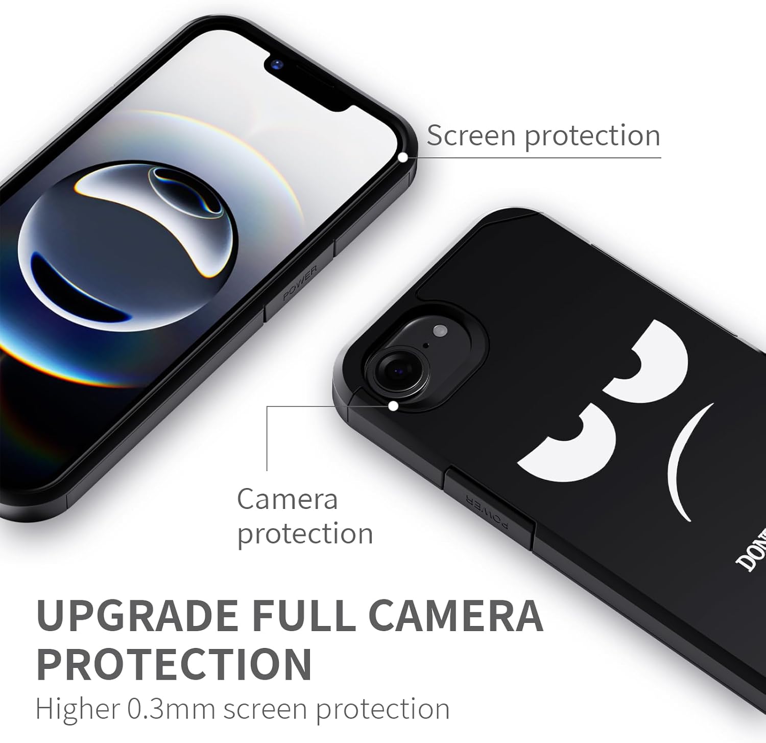 for iPhone 16E Case, Cute [Don't Touch My Phone] Shockproof Dual Layer Slim Protective Silicone Plastic Cover for Kids Boys Men Phone Case (iPhone 16e 2025 6.1-inch) - Image 5