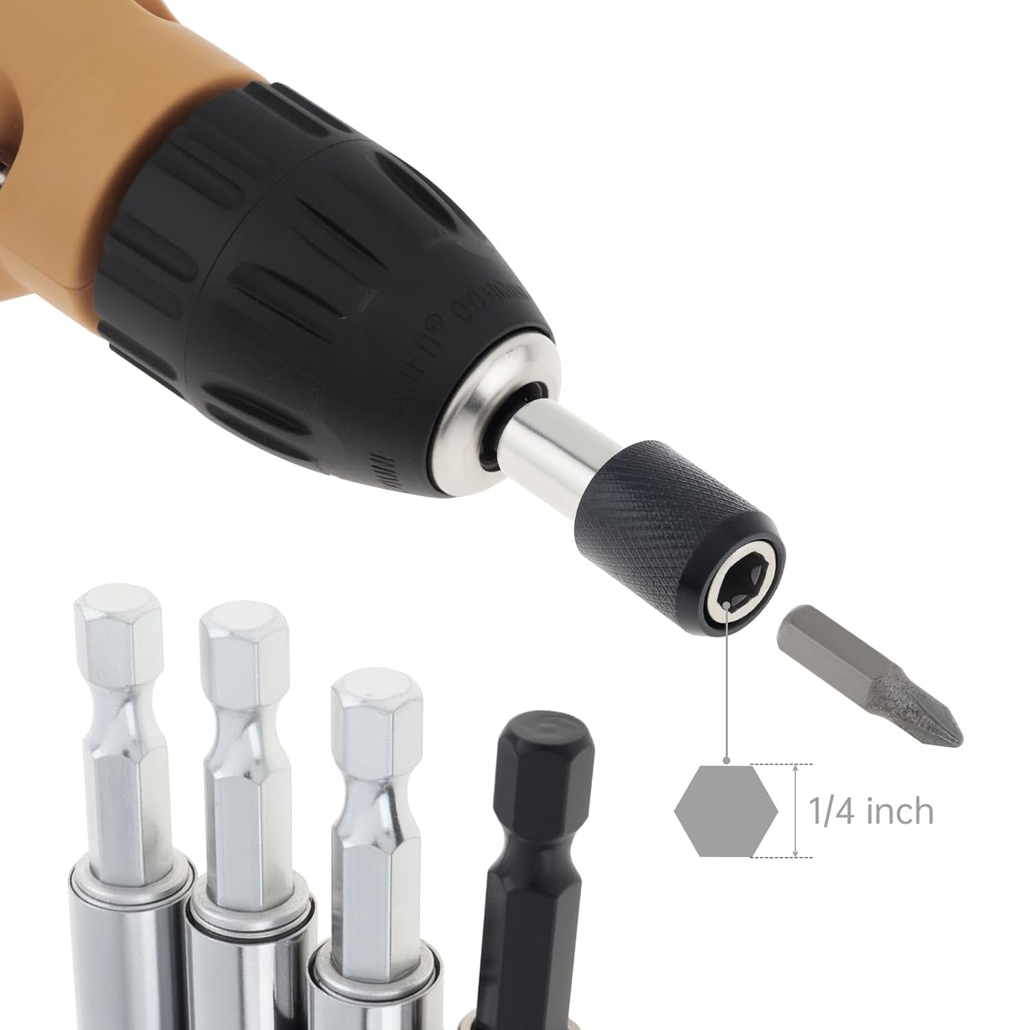 ChgImposs 5PCS Magnetic Drill Bit Extension Set – 60/100/150MM (2-3/8",4",6",) Fixed + 80/120MM(3.15"/4.72") Adjustable Magnetic Screwdriver Bit Holders, 1/4" Hex Quick Release Adapter