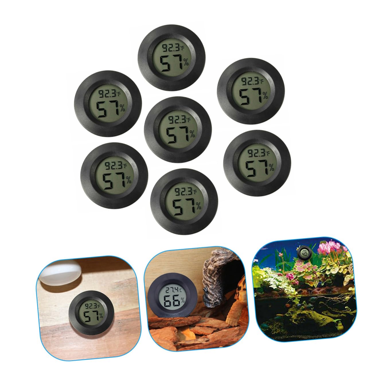 YARNOW 21piezas Higrómetro Digital Mini Para Terrarios Medidor De Humedad y Temperatura Para Reptiles De y Portátiles