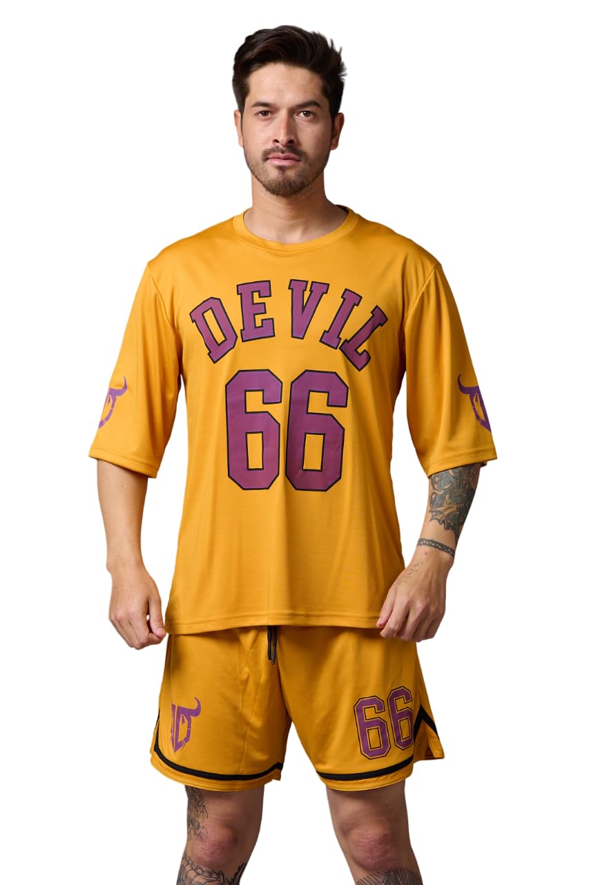 go devil Men's Stylish Cotton Half Sleeve Printed Shorts Co-ords Set | Summer Night Suit for Men-picture-37