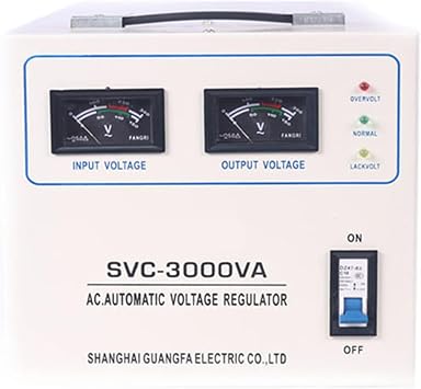 Voltage Regulator,220V Single Phase High Precision Automatic Electronic AC Voltage Stabilizer Suitable Variable Power Supply for Unstable Household Appliances 3000VA