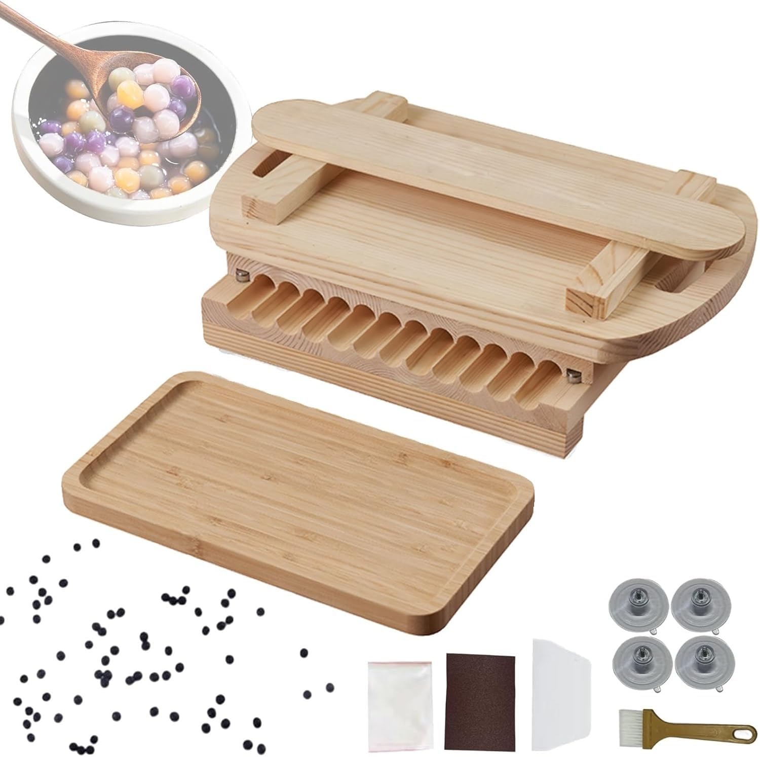 Maszyna do robienia pereł tapioki, narzędzie do formowania drewnianych koralików do herbaty bąbelkowej, opcje średnicy od 15 mm do 22 mm, idealne do pereł tapioki z mlecznej herbaty