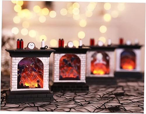 Miniatura 2 de Angoily Luces de chimenea de llama brillante para Halloween, accesorios de Halloween, lámpara de noche de Halloween, lámpara de chimenea, lámpara de