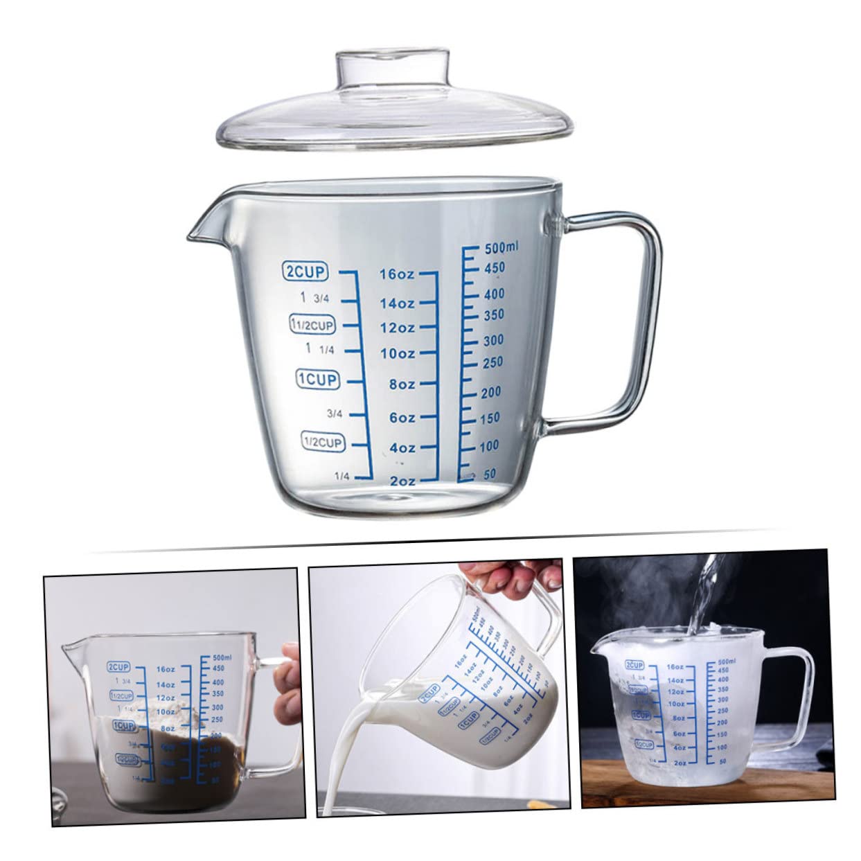 Glas Messbecher Mit Skala Für Heimgebrauch Küche Und Bäckerei Aus Hochwertigem Glasmaterial Und Präzise Zum Messen Von Flüssigkeiten Und Zutaten