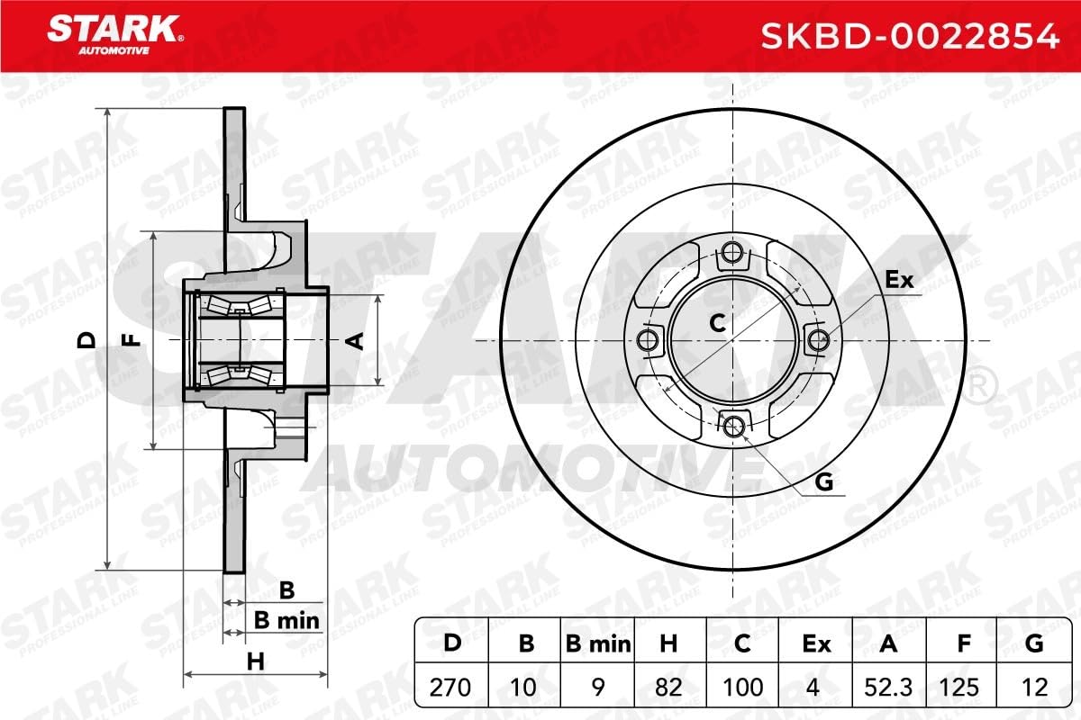 STARK SKBD-0022854, 2 szt Tarcze Hamulcowe tył 270mm Kompatybilny z RENAULT Scénic 2 JM0/1 Megane 2 kombi KM0/1 Megane 2 nadwozie pełne/kombi KM Megane 2 Van/Hatchback KM0/2 GRAND Scénic 2 JM0/1