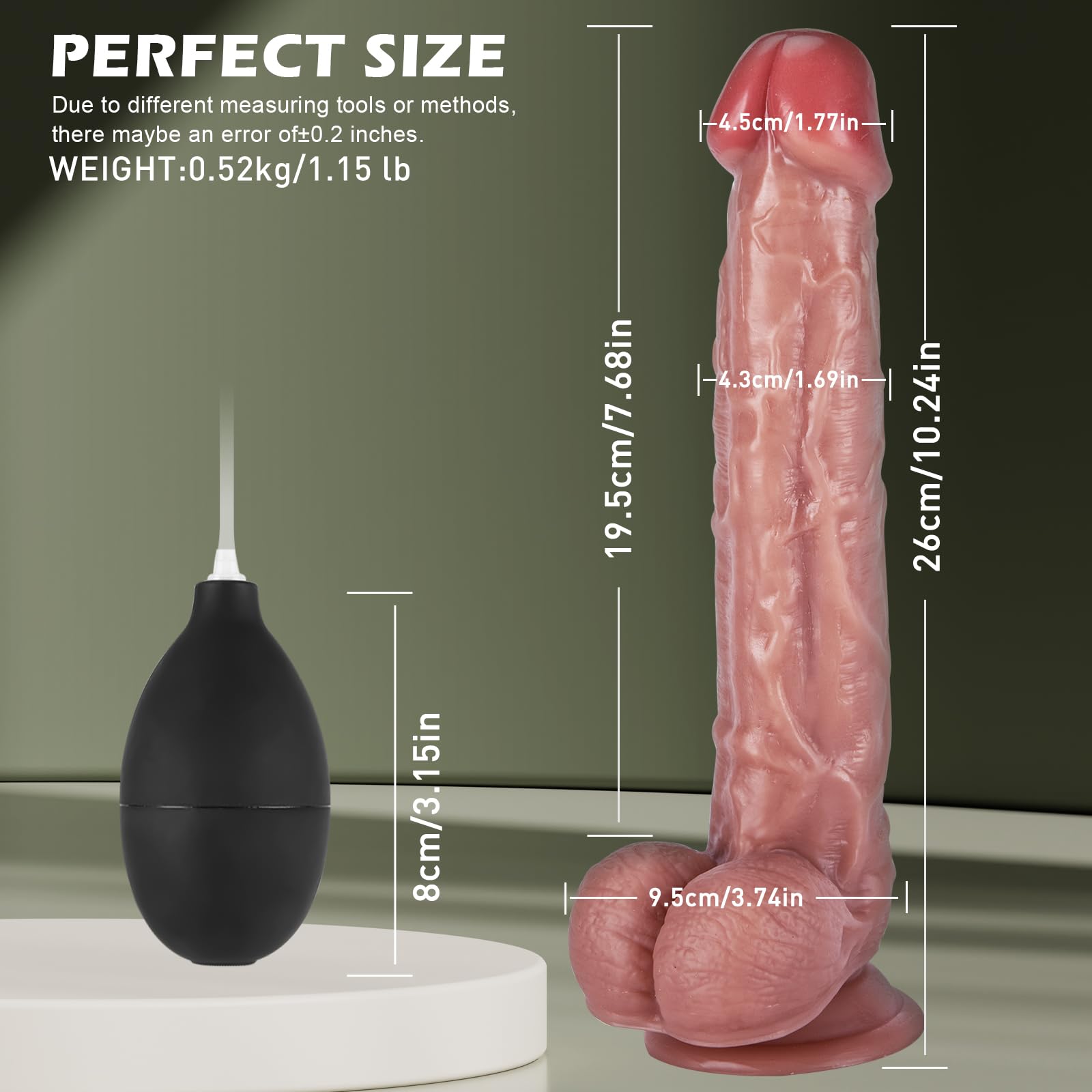 Consolador Hombre Realista Para las Mujeress, Squirting Agua Simulación de Eyaculación con Spray Pene Real Suave para Pene con Ventosa, Juguete Sexual Para Mujeres, Hombres y Parejas 26 cm