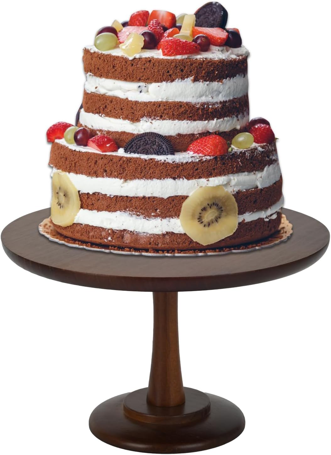 Rustic Cake Stand, 3 Sets Wood Cake Stand Set Wooden Round Cupcake Stand for Wedding Birthday Party Decor Dessert Cookie Serving Tray Pie Plate Holder Farmhouse Style