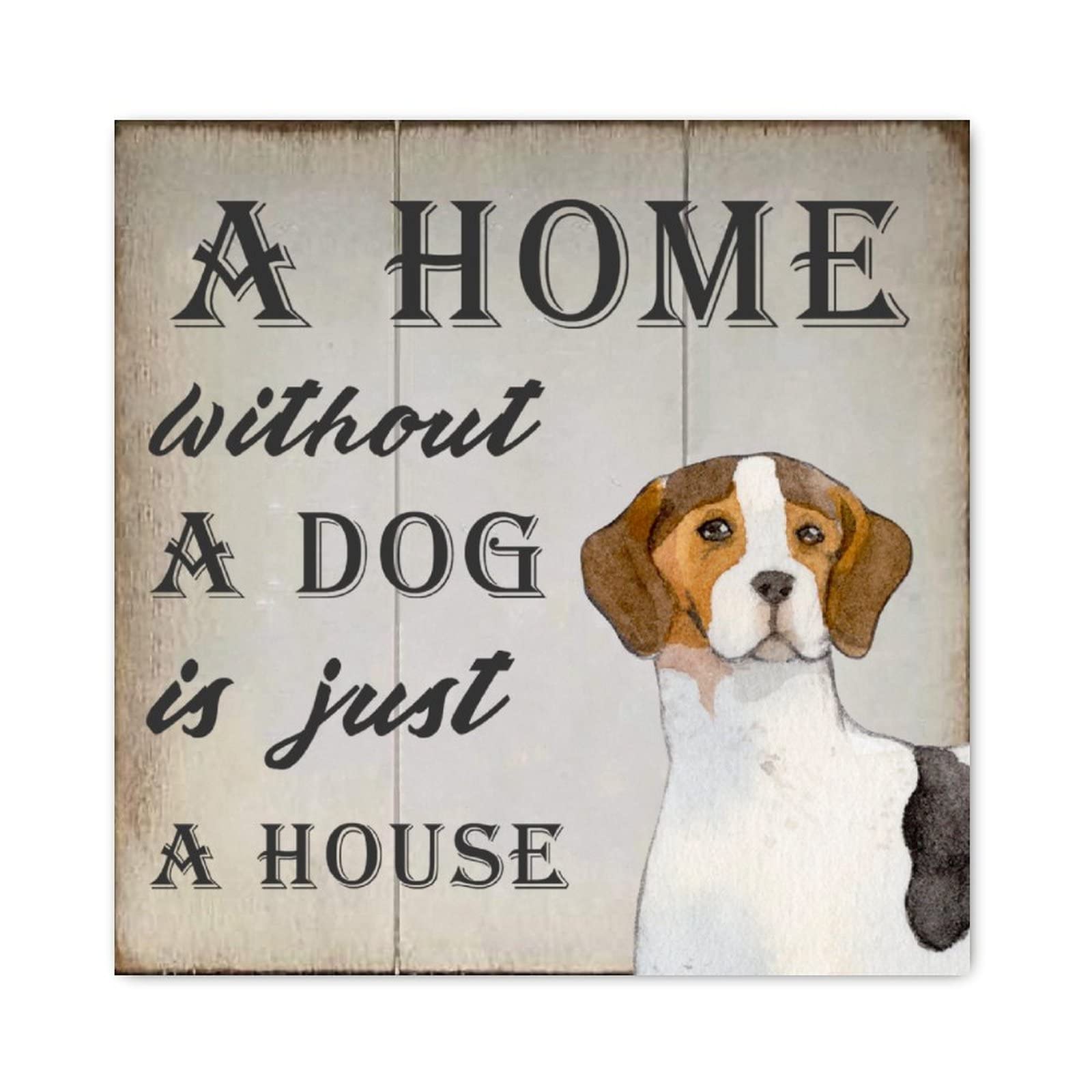 Panneau mural en bois chien 30x30 cm de décoration de maison
