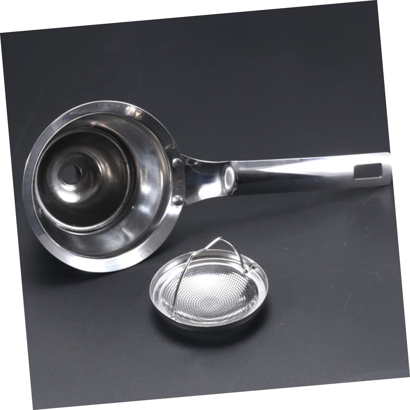 Edelstahl-Trichter, Mehrzweck-Küchen-Trichter-Set, 1-teiliges Filter-Lebensmittel-Trichter, Küche for Entfernen, langes Multifunktions-Hotel-Flüssigkeits-Restaurant, Stahl-Griff-Trichter, Gadget-Sieb
