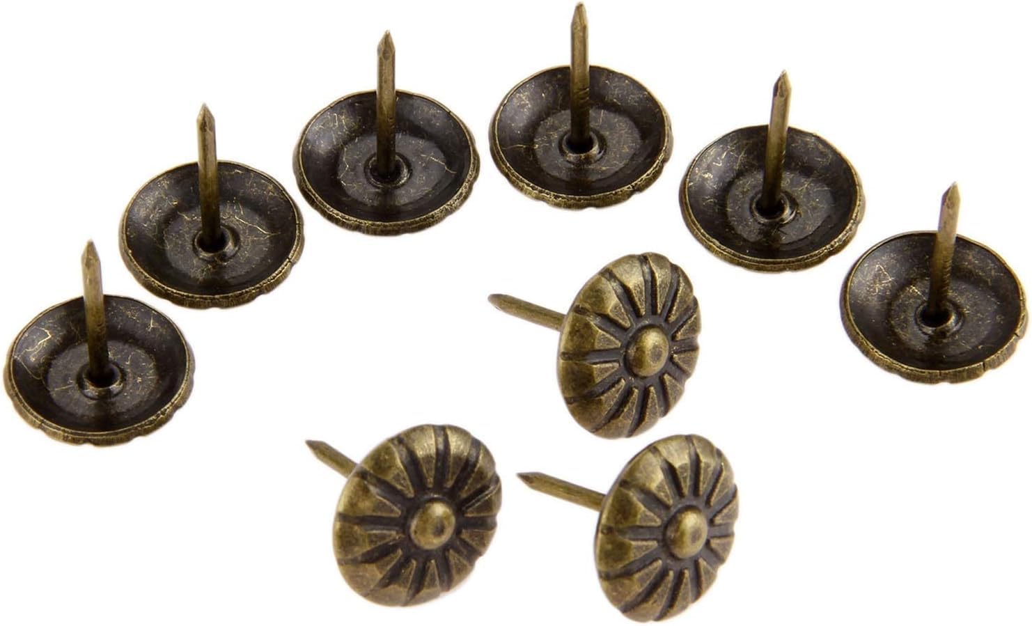 Punaises de Rembourrage, 20 pièces Antique Fleur Tapisserie d'ameublement Clou boîte à Bijoux canapé Meubles décoratifs Clous punaises Goujon Punaise Clou de Porte(Red Copper)