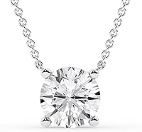 Belacqua Lab Grown 1/4 Carat Solitaire Diamond Pendant Necklace Sterling Silver 18" Chain G Color SI Clarity Women's Jewelry Gift Box