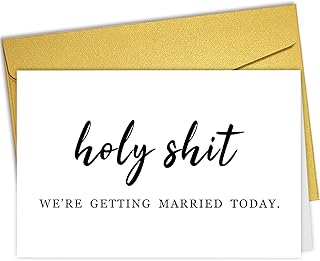 Nchigedy Wedding Day Card, Funny Vows Card for Wife Husband, Premium Smooth Heavy Card Stock, Blank Inside, Includes Envelope