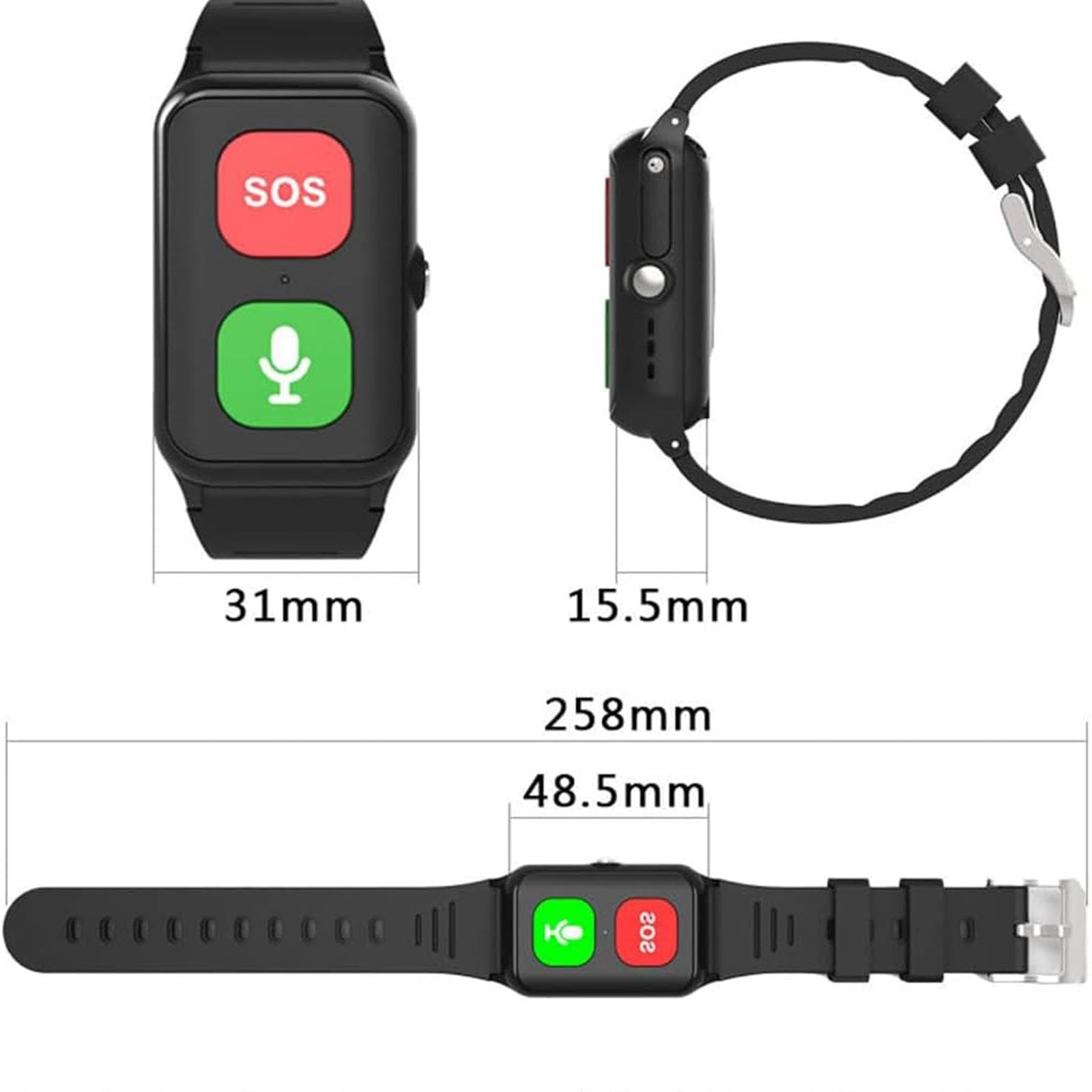 Zayuzo bransoletka alarmowa dla osób starszych, zegarek lokalizacyjny GPS z kamerą, wodoodporna rozmowa wideo 4G, ratownictwo SOS, śledzenie historii, elektroniczne ogrodzenie, inteligentny alarm