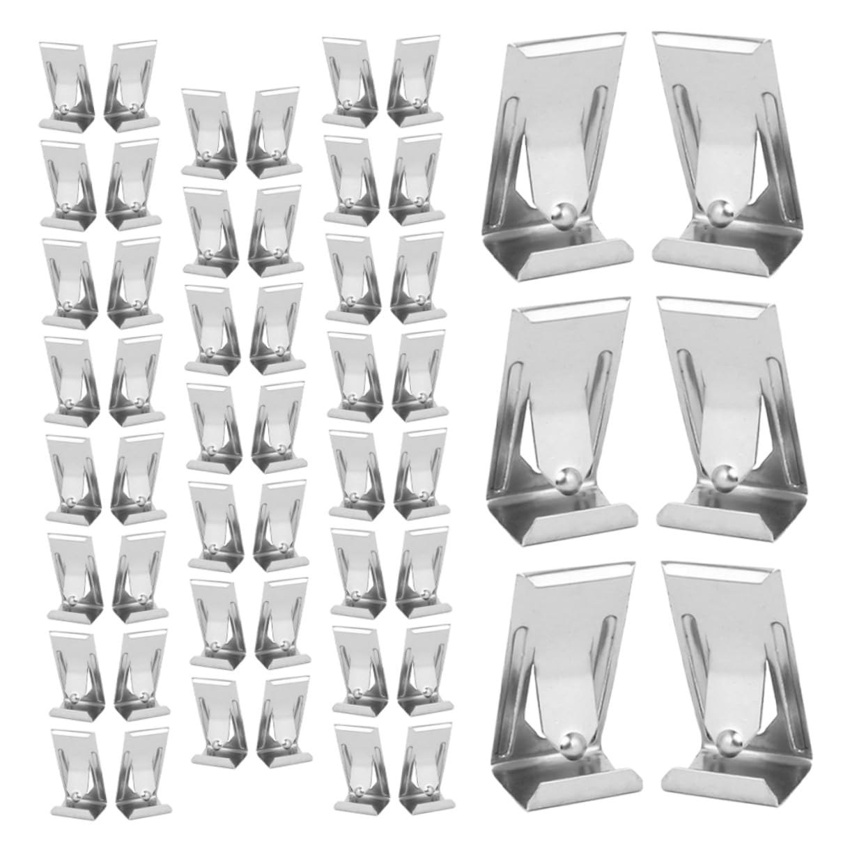 NUOBESTY Crochets pour Cadre Photo Clips Solides et Faciles à Installer en Fer Argenté Lot de 50 Accessoires Photo pour Mur pour Cadres en Bois et Toiles