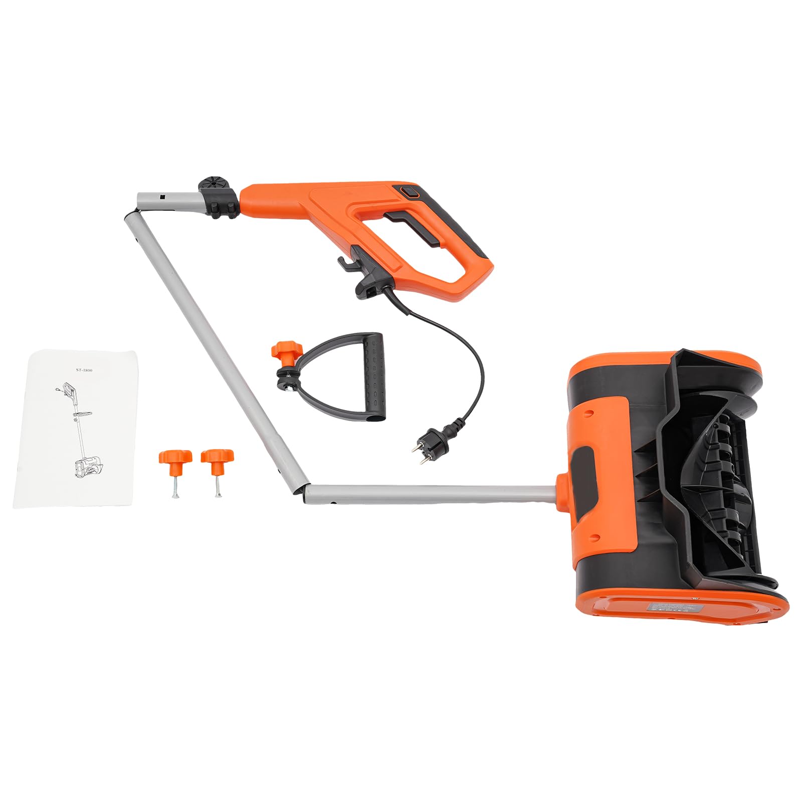 Fraise à neige plug-in - 1800 W - 3500 tr/min - Balayeuse électrique avec câble - Pelle à neige portable - Largeur de la lame : 32 cm - Orange