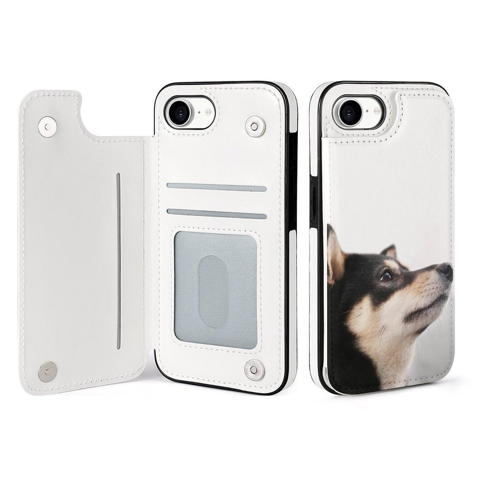 Amazon.co.jp: iPhone 16e ケース 手帳型 柴犬 犬柄 黒柴 アニメ