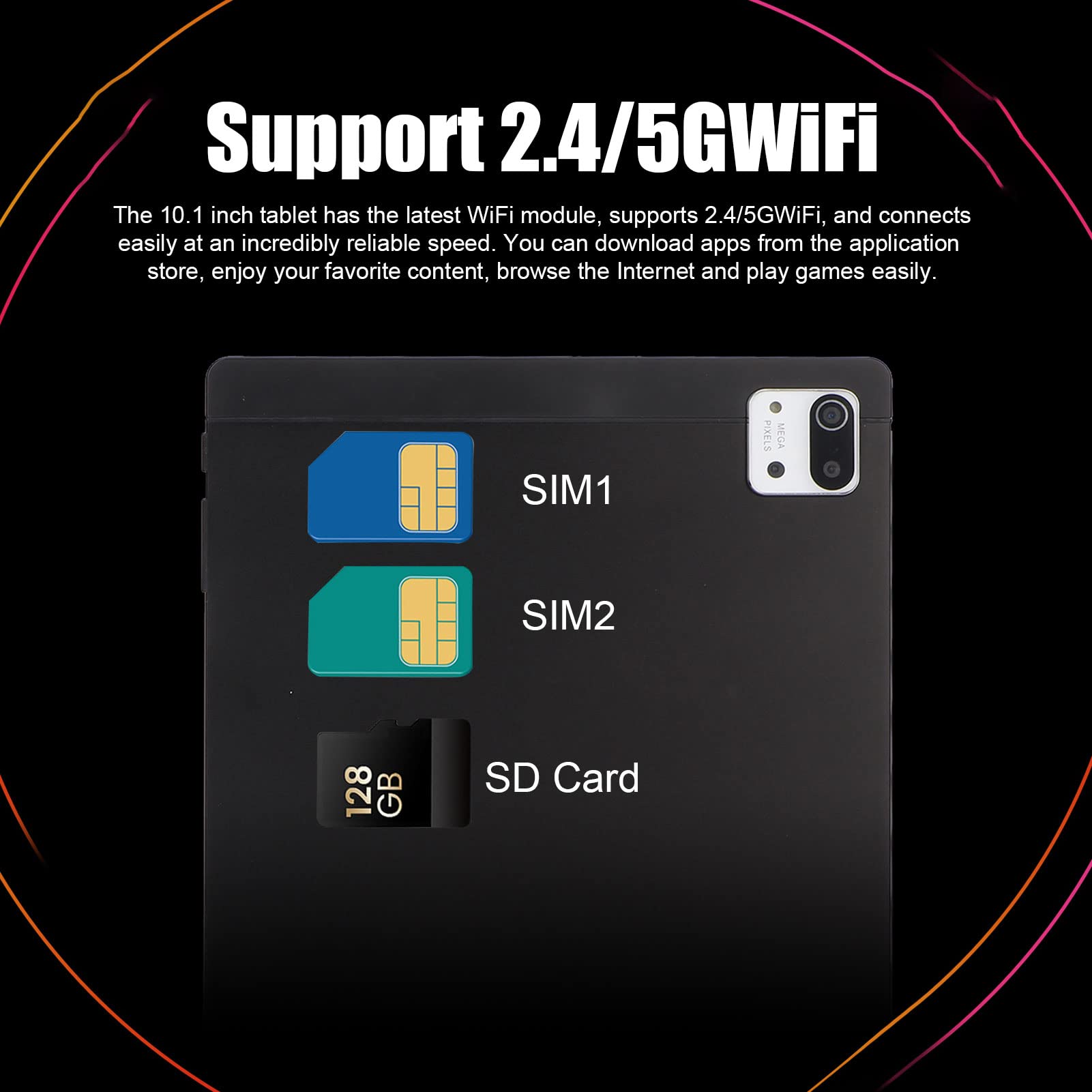 Amazon.co.jp: 10.1インチタブレット、5G WiFi 11タブレット、6GB RAM