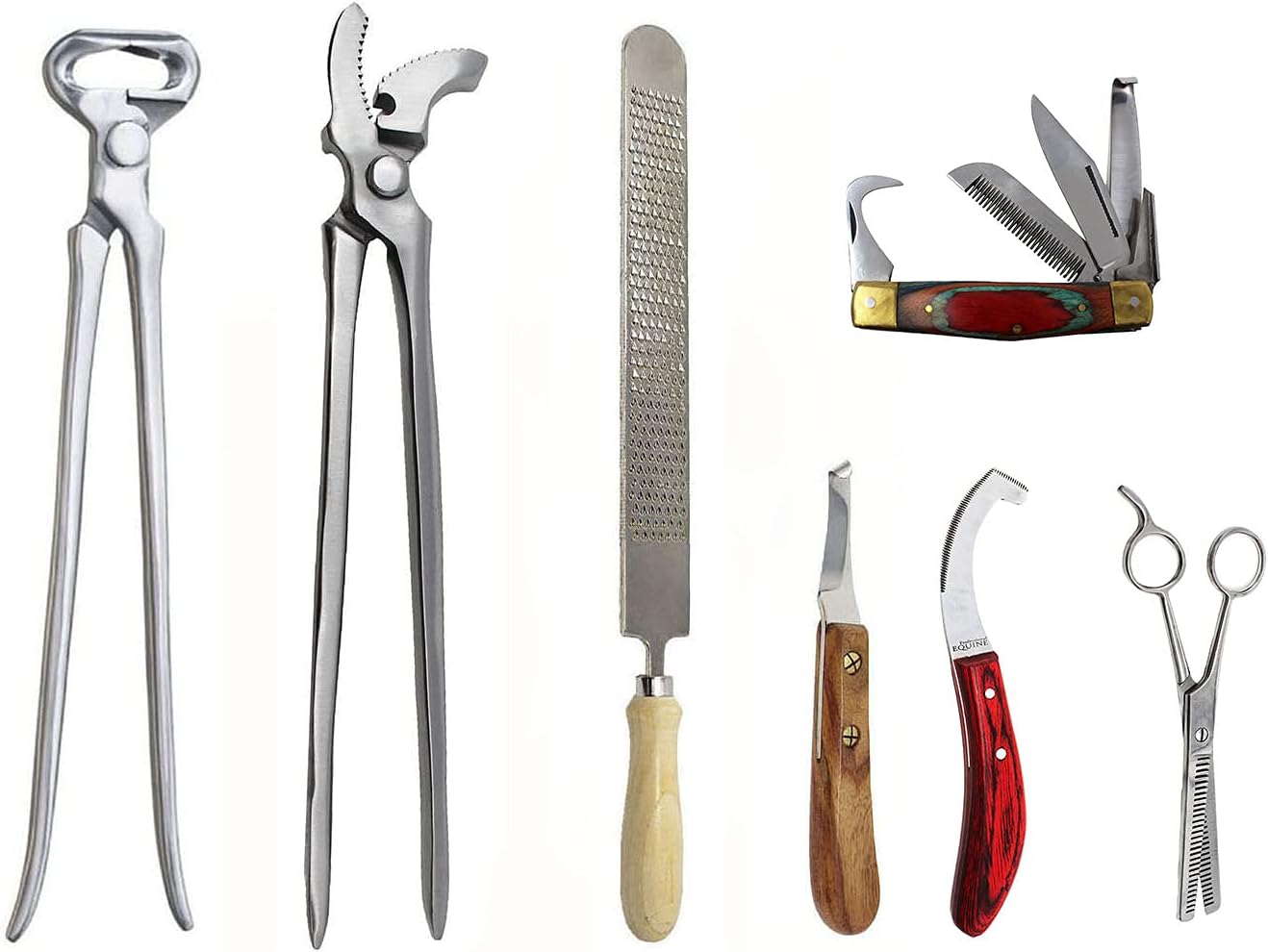 CHALLENGER Horse Farrier Tool Horse Farrier Essentials 7-Piece Groom Hoof Care Trim Tool Kit 984156