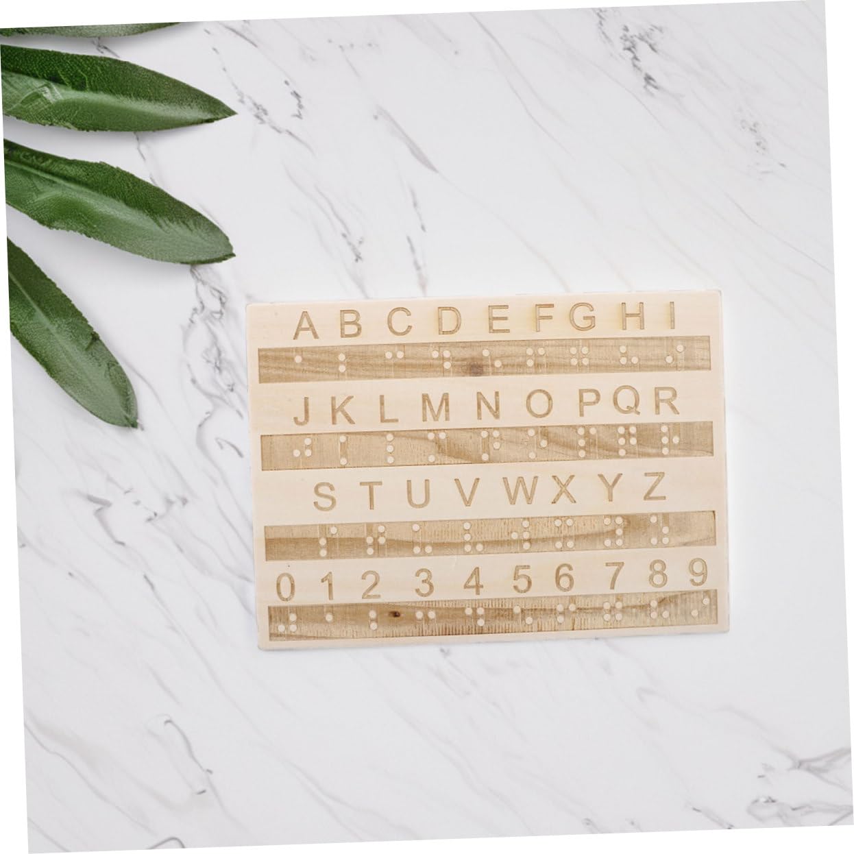 Toddmomy Tablero de Alfabeto Braille de Madera para Niños Ciegos, Herramienta de Enseñanza Táctil Ligera con 3 Piezas para Aprender Braille Fácilmente en Casa Color Aleatorio