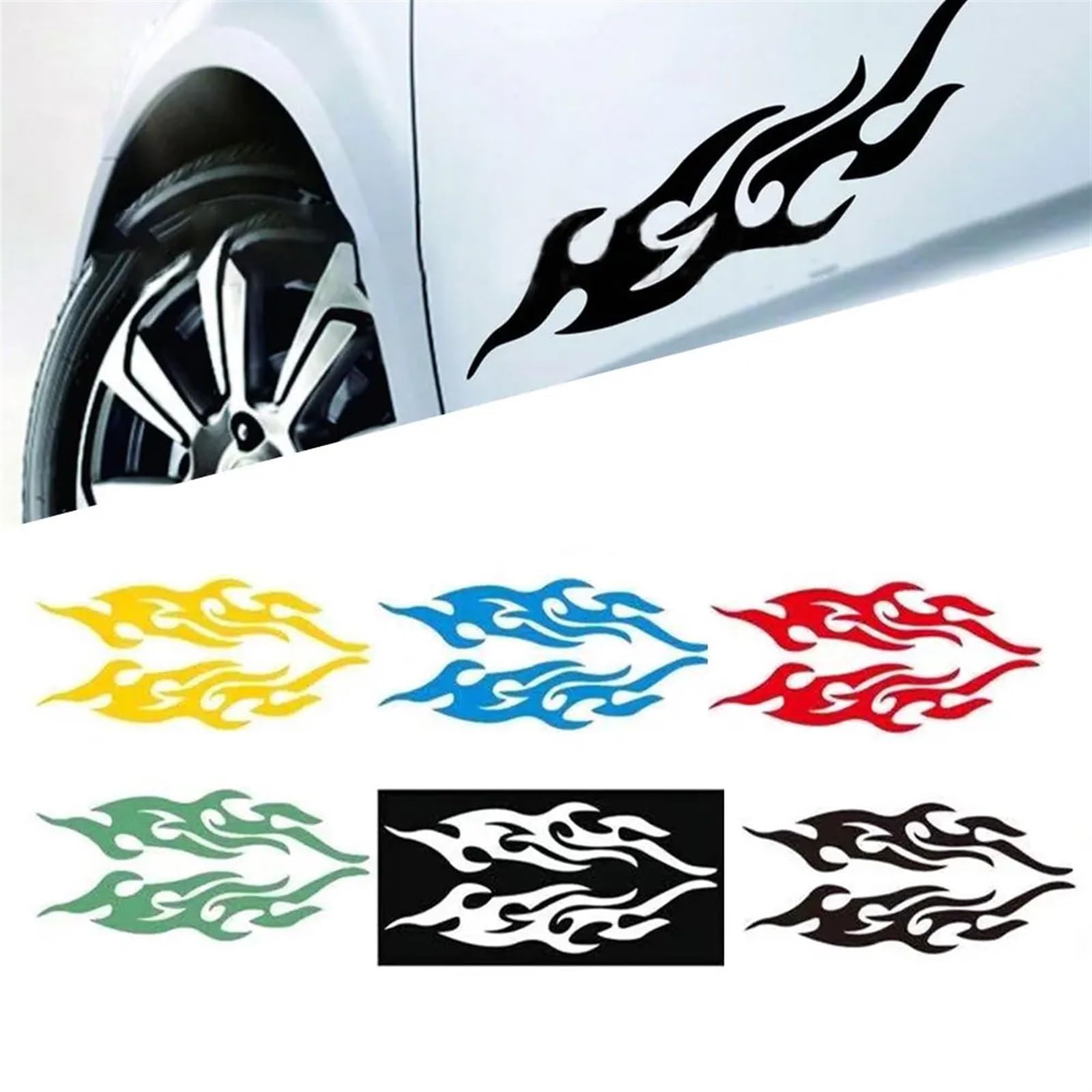 Pair Hot Flames Decal Vinyl Stickers For Cars Helmet Bike Bicycles Motorcycles