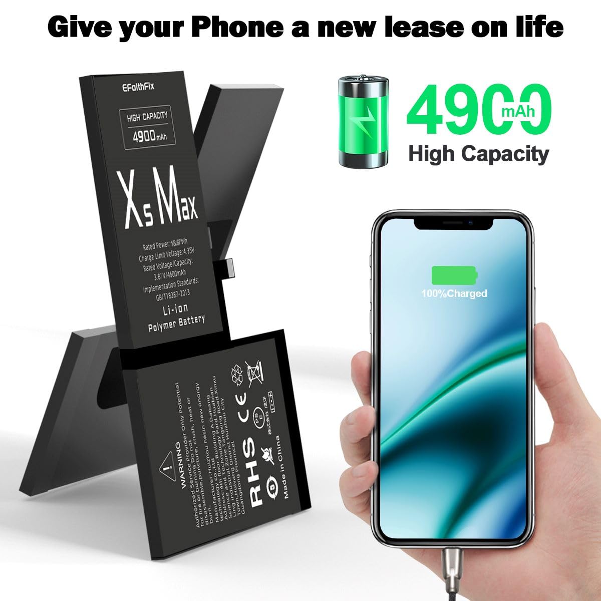 Amazon.com: EFAITHFIX 4900mAh Upgraded Replacement Battery