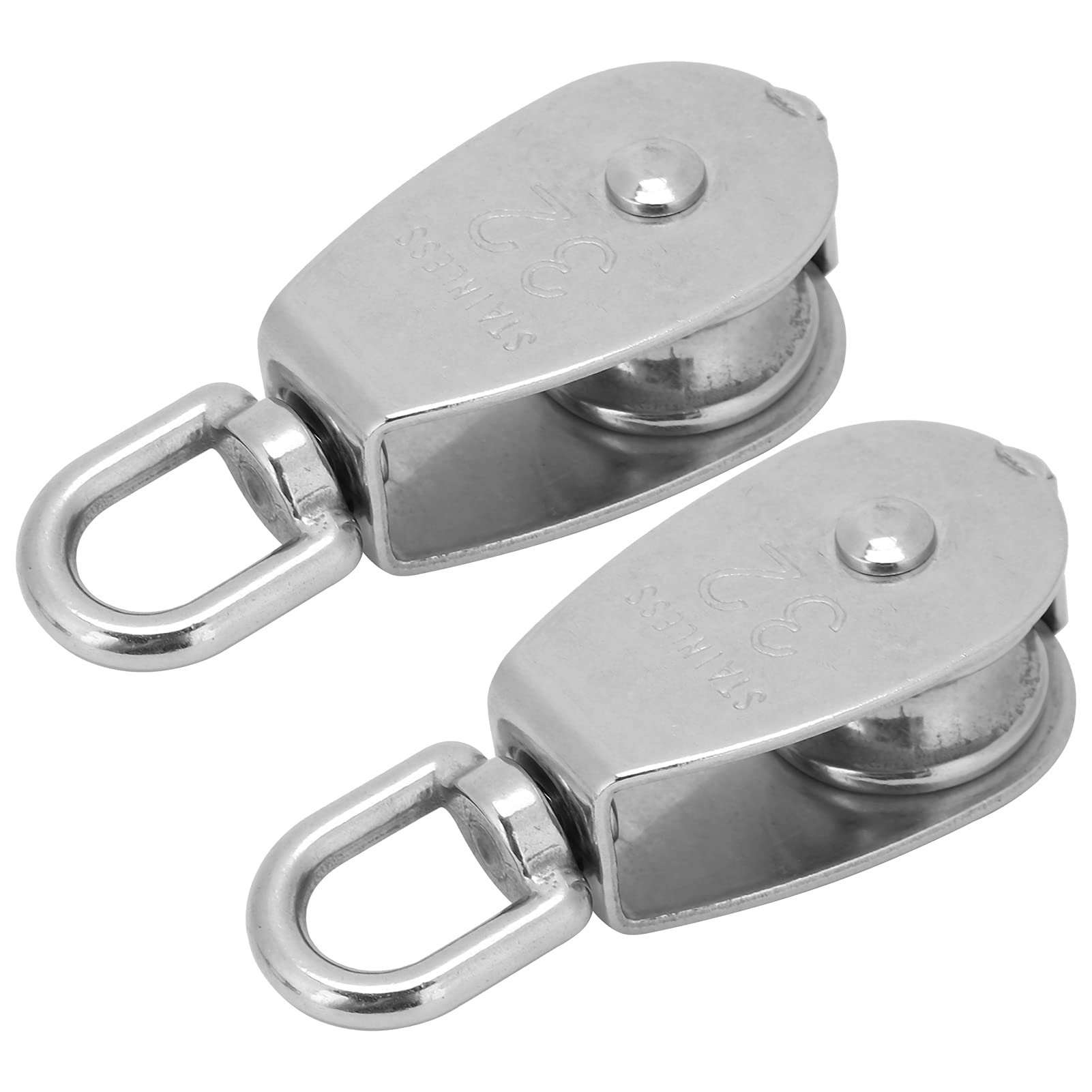 Stainless Steel Single Pulley, Single Pulley and with 2 Single Pulleys for Worker for Transmitting or Pulling Work