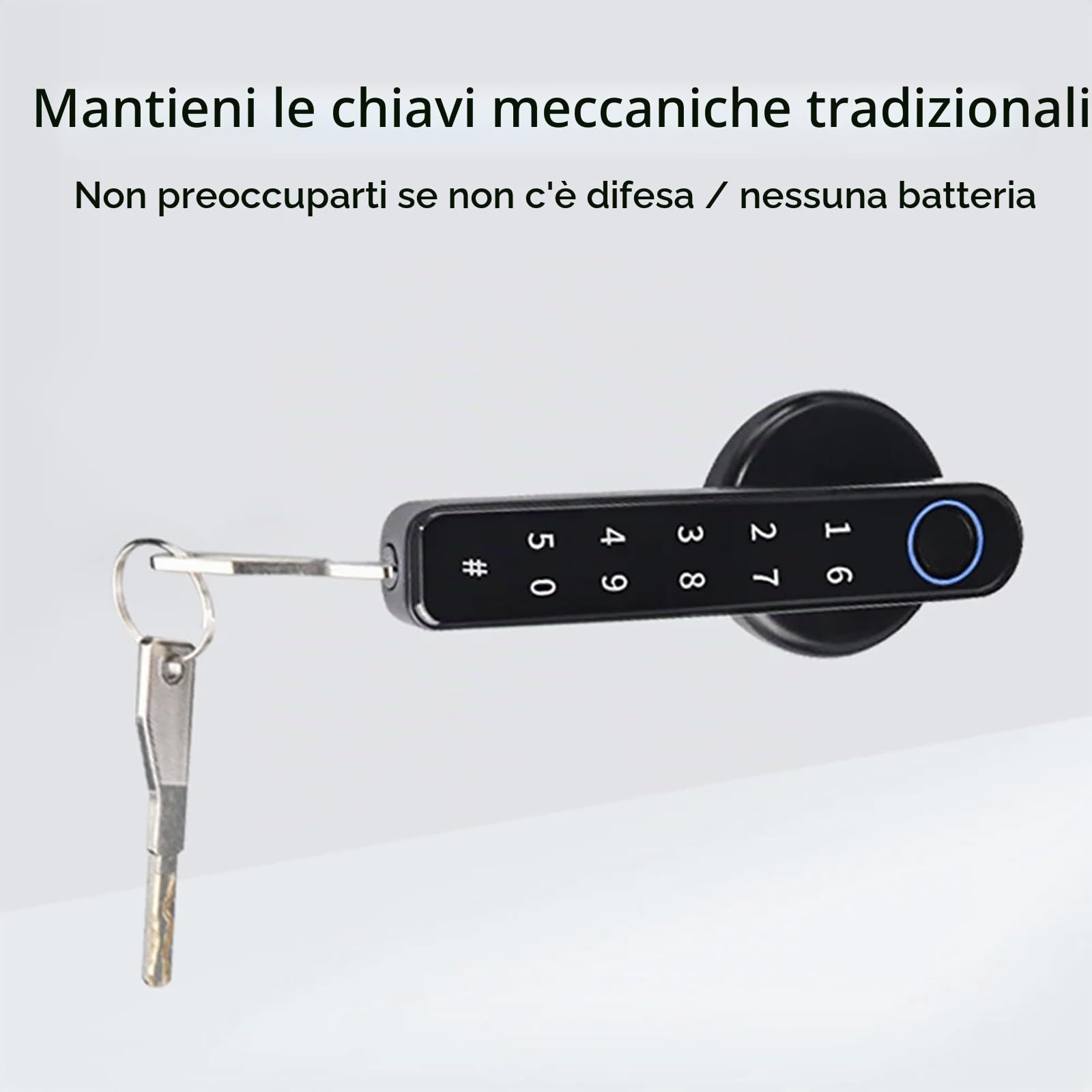 NEWFUN Serratura Smart, Serratura Smart Porta Blindata, Adatto per Porte Interne con Uno Spessore Compreso tra 35 e 55 Millimetri, Quattro Varianti di Apertura, Nero