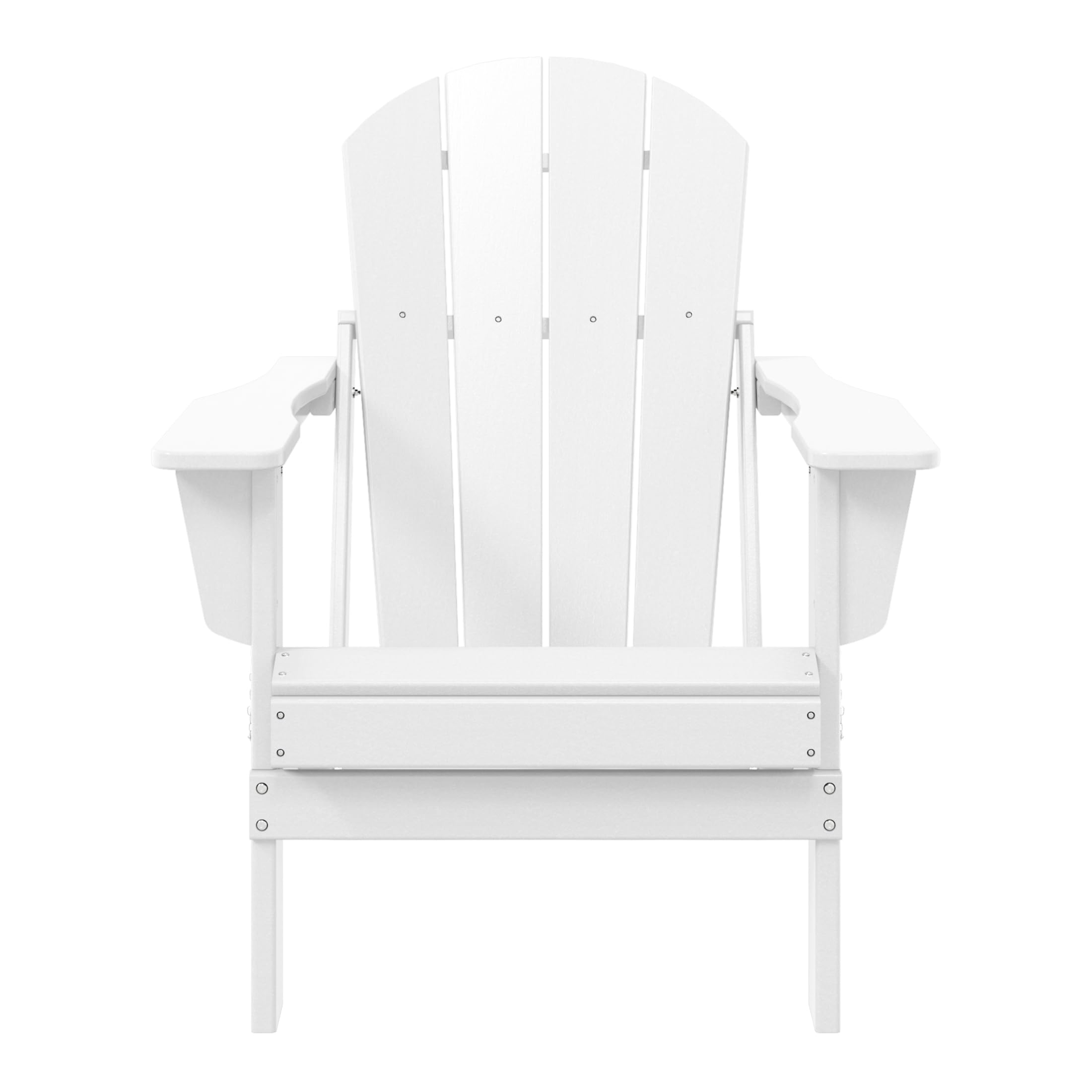Malibu HDPE Outdoor Patio Folding Poly Adirondack Chair, White