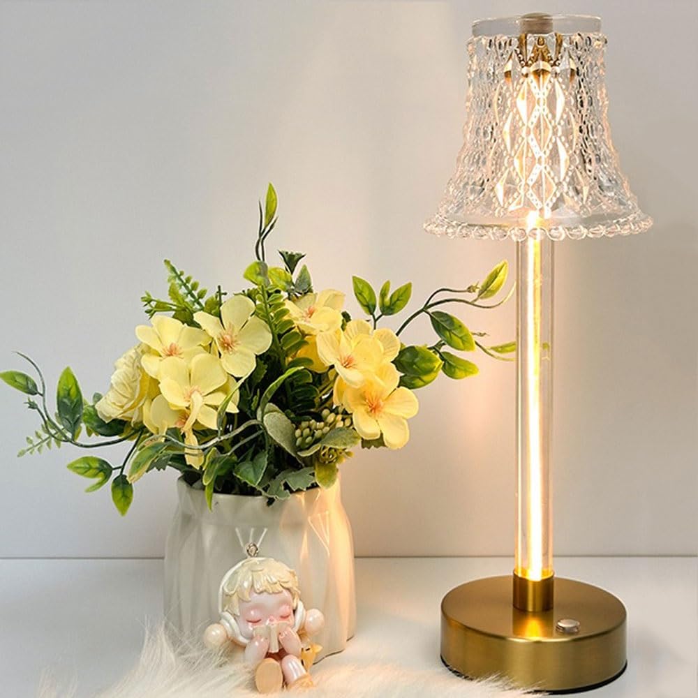 Lampka biurkowa Dekoracja stołu Lampa nocna Nowoczesna Minimalistyczna Kreatywna Kryształowa Sypialnia Atmosfera Lampka nocna