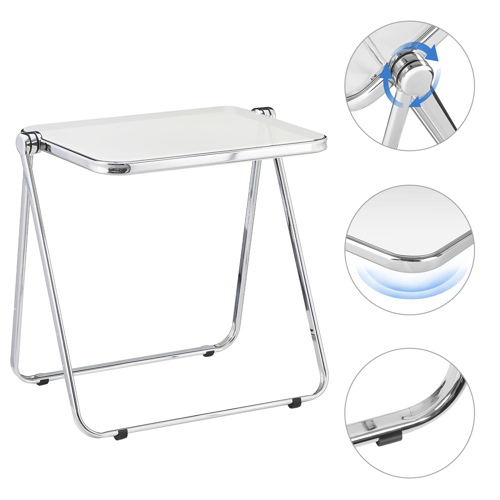 Silla plegable de metal, capacidad de carga de 150 kg, para uso en interiores y exteriores, ideal para comedor, sala de estar y entrada