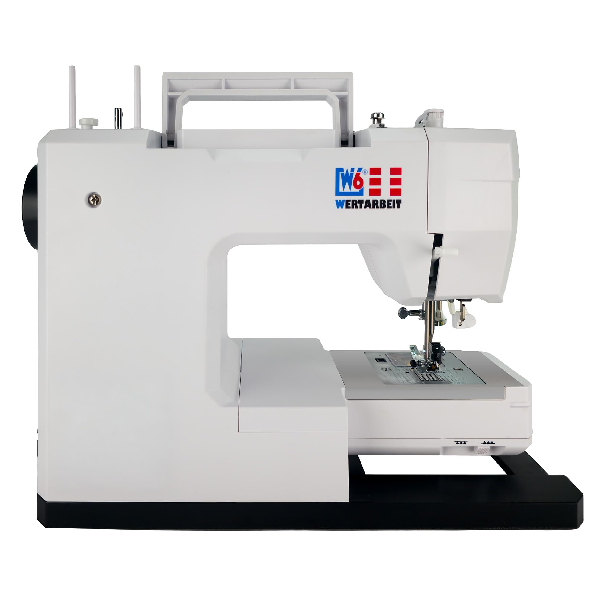 W6 WERTARBEIT N 2800 Pro Nähmaschine (Freiarm Super Computer-Nähmaschine (143 Programme & Alphabet: Buchstaben, Zahlen & Sonderzeichen nähbar)) weiß - Nähanpressdruck - Start/Stopp-Taste - Knopflöcher