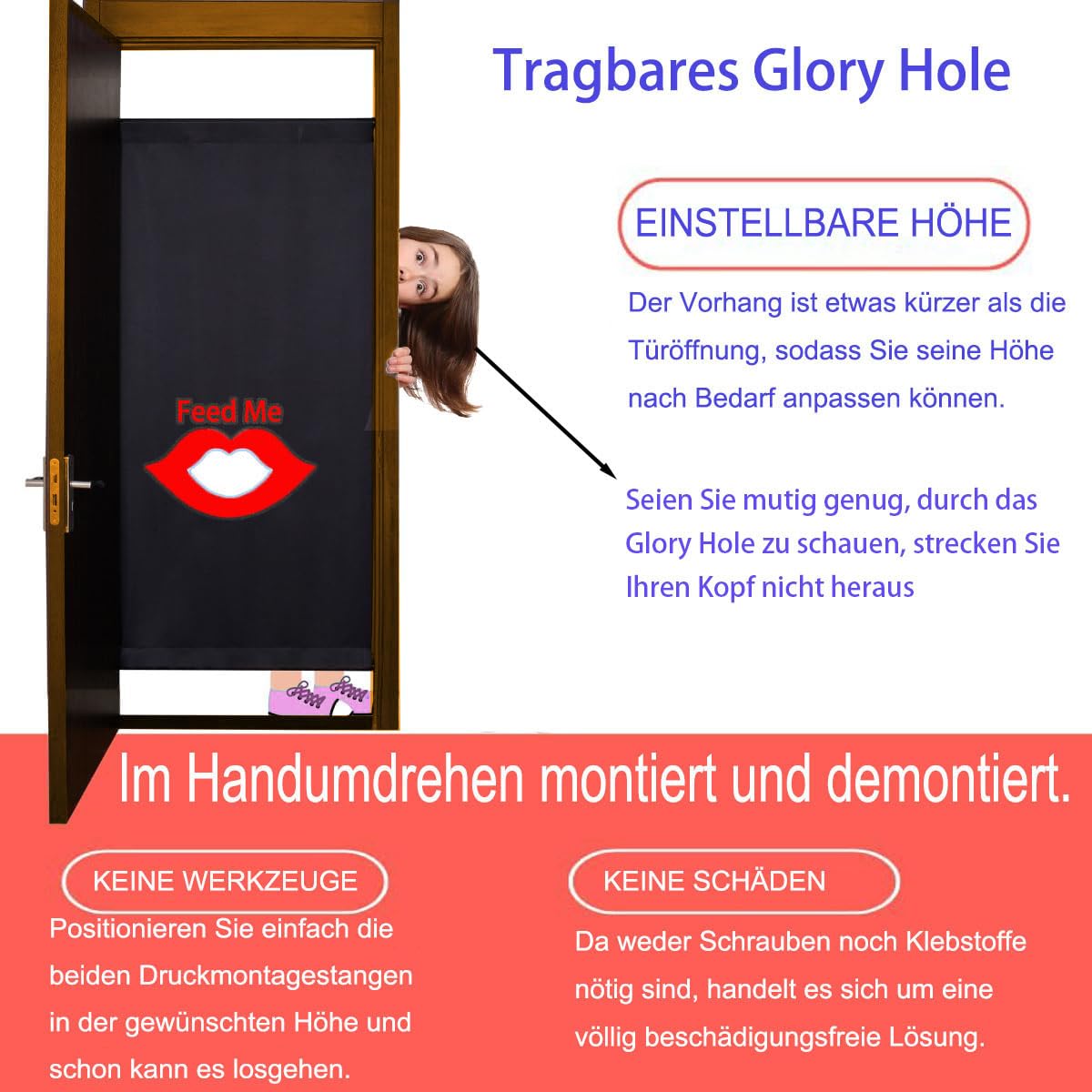 Meuble sexuel avec ouvertures de porte Meuble BDSM Rideau de porte Balançoires érotiques Séparateur de pièce Paravent Jeux sexuels pour couples