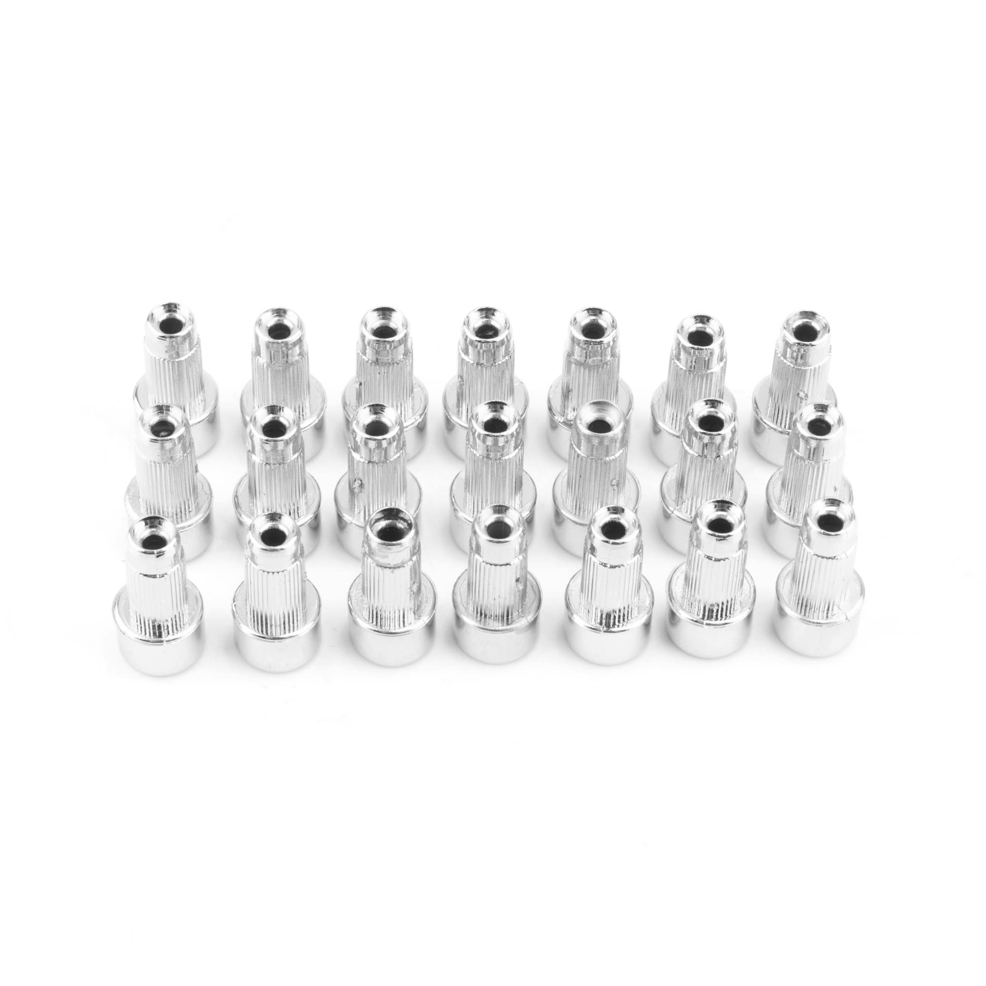 RTrhinoTuning 50pcs Wheel Rim Lip Rivets Nuts of 6.5mm/0.26in Hole Replacement Plastic Chrome Silver Rivets