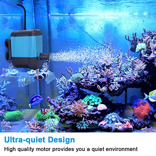 Kedsum 550Gph Submersible Pump(2500L/H, 40W), Ultra Quiet Water Pump With 5Ft High Lift, Fountain Pump With 6.5Ft Power Cord, 3 Nozzles For Fish Tank, Pond, Aquarium, Statuary, Hydroponics #TOP4