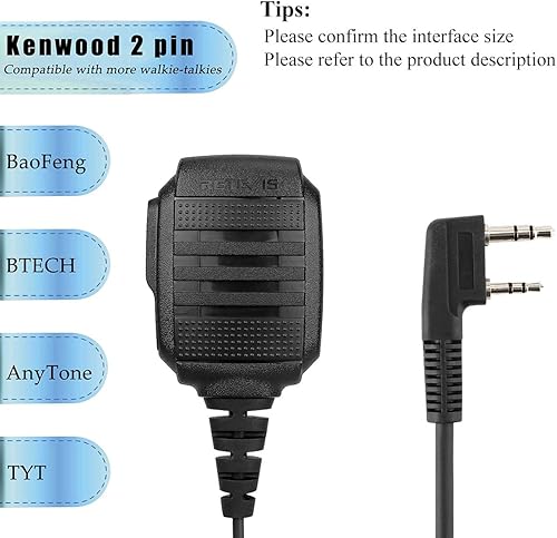 Miniatura 7 de Retevis RB45 Dual PTT Walkie Talkies (paquete de 4) Paquete con IP54 Impermeable 2 Pin Altavoz Micrófono (4 Paquetes), Pequeña Radio Portátil de 2