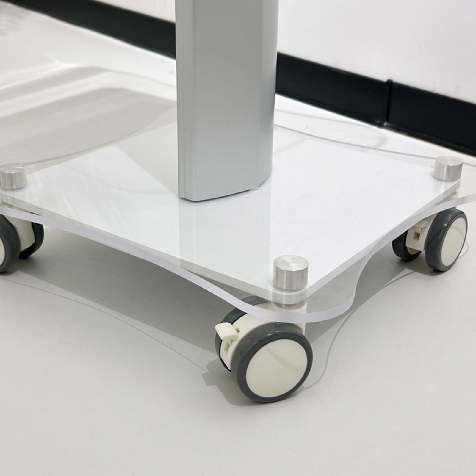 Carrello Estetista in Acrilico Carrello Rotante con Freni Universali E Ruote Silenziose Piano D'appoggio Extra-Large di 38x46 Centimetri Carrello Portaoggetti Facile da Pulire