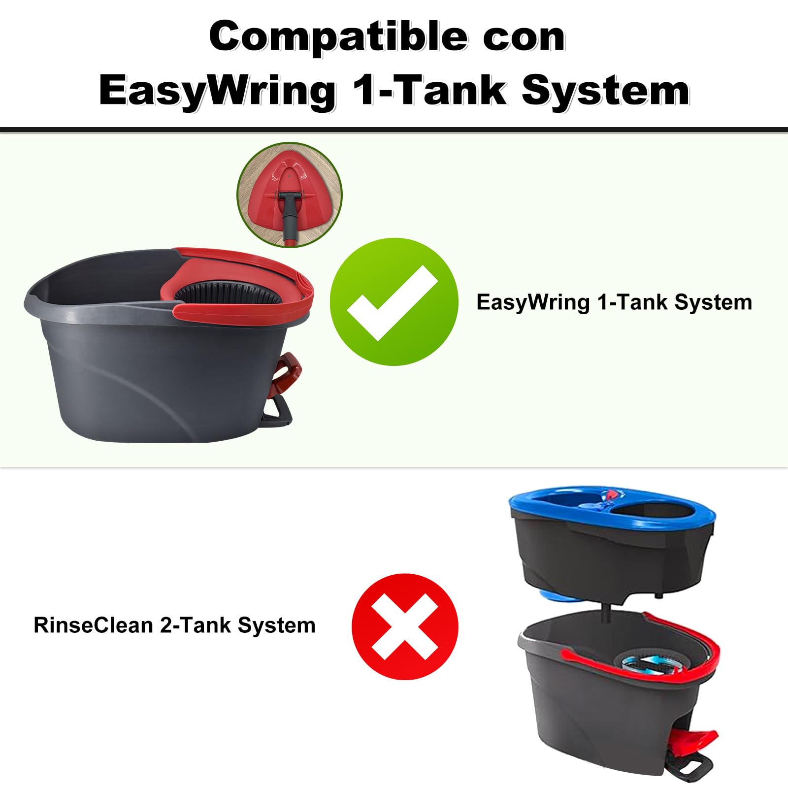 Vileda Turbo 2 in 1 EasyWring Clean Spin Mop Cabezas de Fregona de Repuesto Microfibra