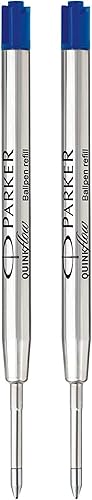 Vista 2 de Parker QUINKflow - Recambio de tinta para bolígrafo, punta media, azul, paquete de 2