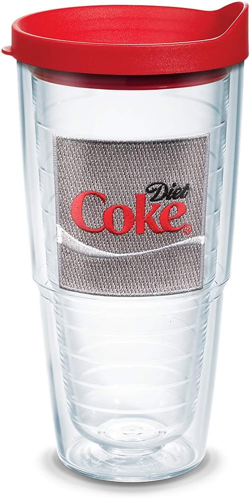 Tervis Coca-Cola® Made in USA Double Walled Insulated Tumbler Travel Cup Keeps Drinks Cold & Hot, 24oz, Red Lid