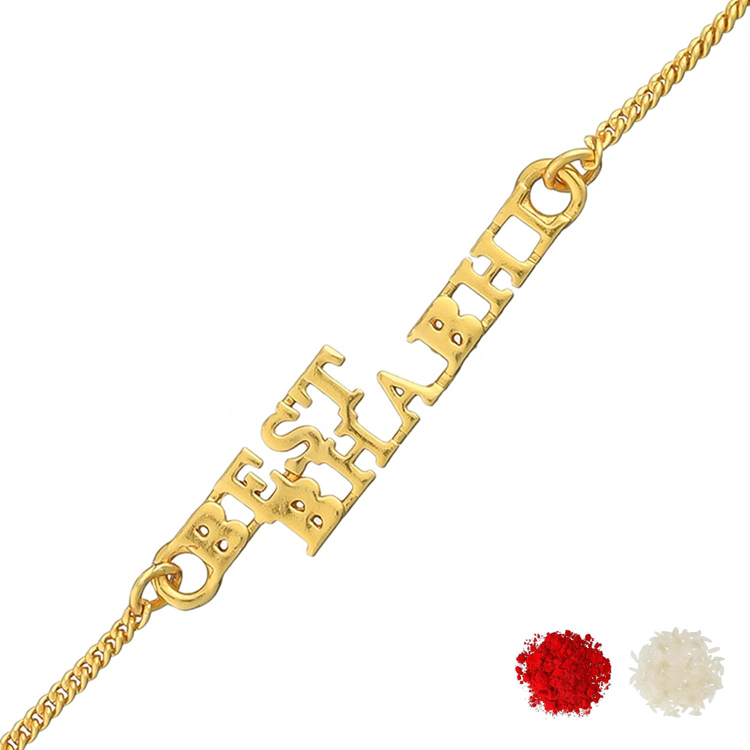 voylla Best Bhabhi Rakhi Bracelet in Gold Tone|Lumba Rakhi For Bhabhi|Rakhi For Bhabhi|-picture-45