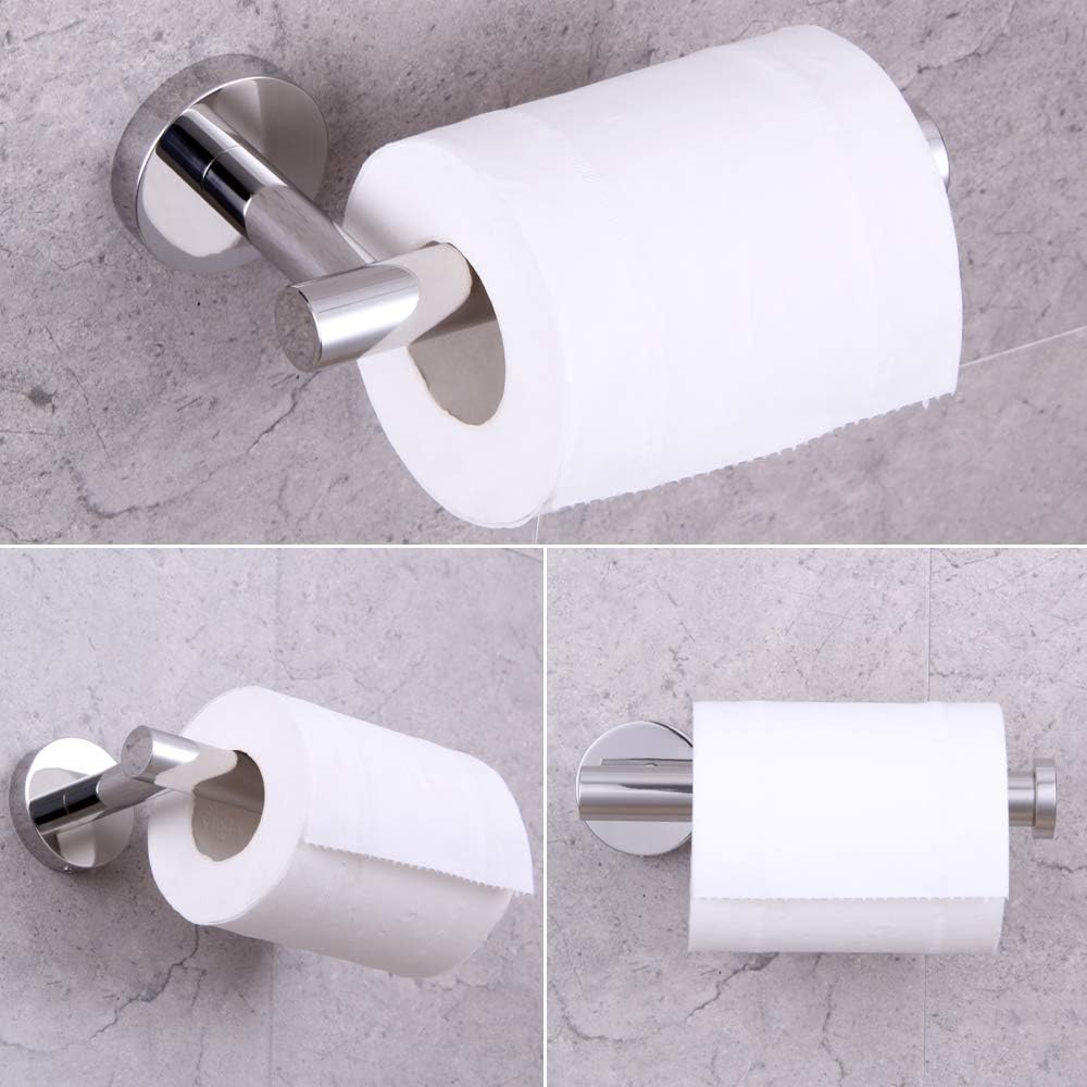 GERZWY Modern 4-Piece Bathroom Hardware Set 24-Inch Towel Bar Toilet Paper Holder and 2X Towel Hook Wall Mounted Polished SUS 304 Stainless Steel : Tools & Home Improvement