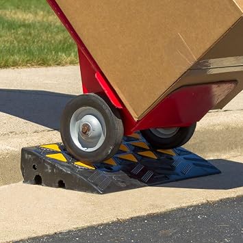 Curb Ramp, Rubber, for Driveway, Heavy Duty, up to 4 H, 60,000 lb, Guardian