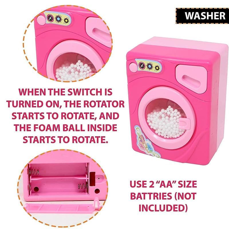 Pampam Mini Kitchen Utility Play Set, 6 Household Appliances with Light, Ages 3+ 4