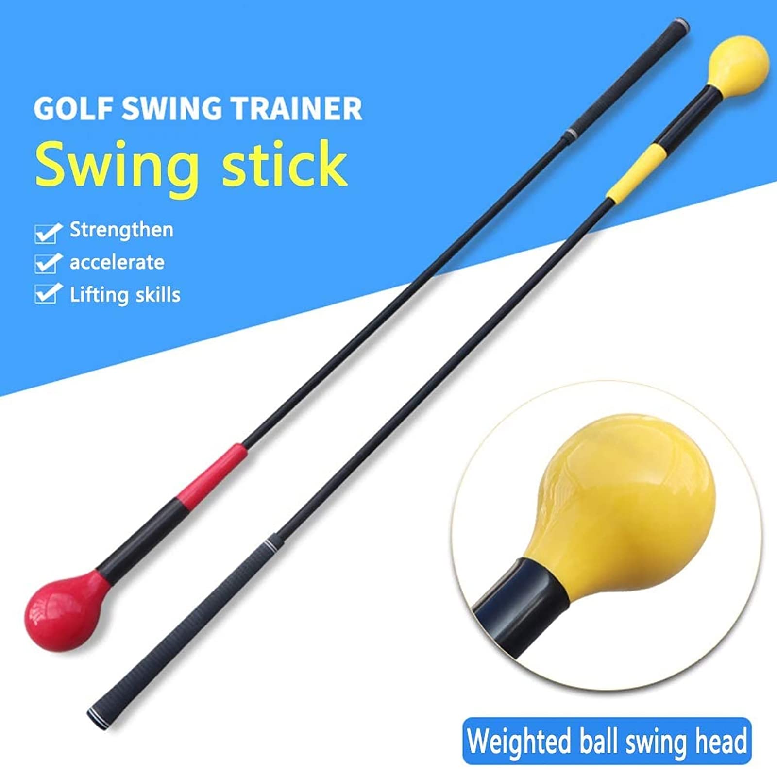 DYTWXG Golfschwung-Trainerhilfe, Golfschwung-Trainer-Aufwärmstab, Übungstraining, Chipping, Schlagen, Golfzubehör, zur Korrektur für Stärke, Griff, Tempo und Flexibilität