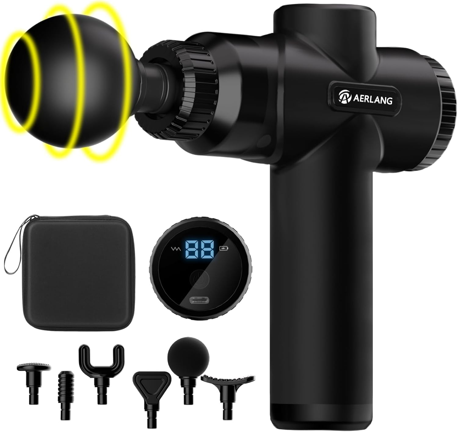 AERLANG Massage Gun,Deep Tissue Massage Gun-Handheld Percussion Muscle Massager with 10 Speeds & 6 Heads with Carry Case for On The Go Usage, Rechargeable for Fathers day gift ideas AERLANG Massage Gun,Deep Tissue Massage Gun-Handheld Percussion Muscle Massager with 10 Speeds & 6 Heads with Carry Case for On The Go Usage, Rechargeable for Fathers day gift ideas