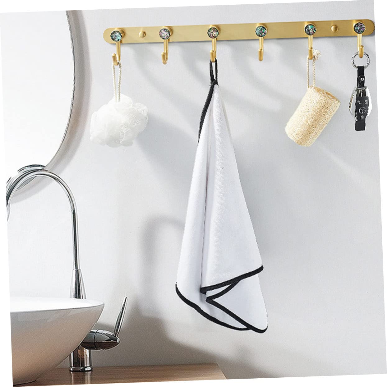 Zerodeko Gancho para Colgar Pared de 5 Ganchos, Aluminio Espacial Blanco
