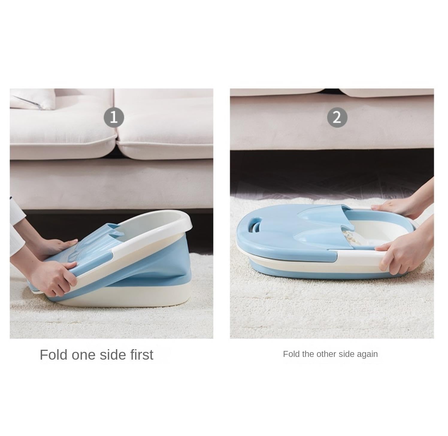 Bain De Pied Składana Wanna Do Stóp Składane Wiadro Do Mycia Stóp Przenośna Plastikowa Beczka Do Stóp Kąpiel Do Pedicure Dla Dorosłych Wanna Do Moczenia(Blue)