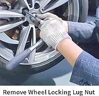 Vista 2 de Juego de llaves de tuerca de llanta, extractor de tuercas peladas con bloqueo de rueda, viejo oxidado, dañado, perno de emergencia, quitar